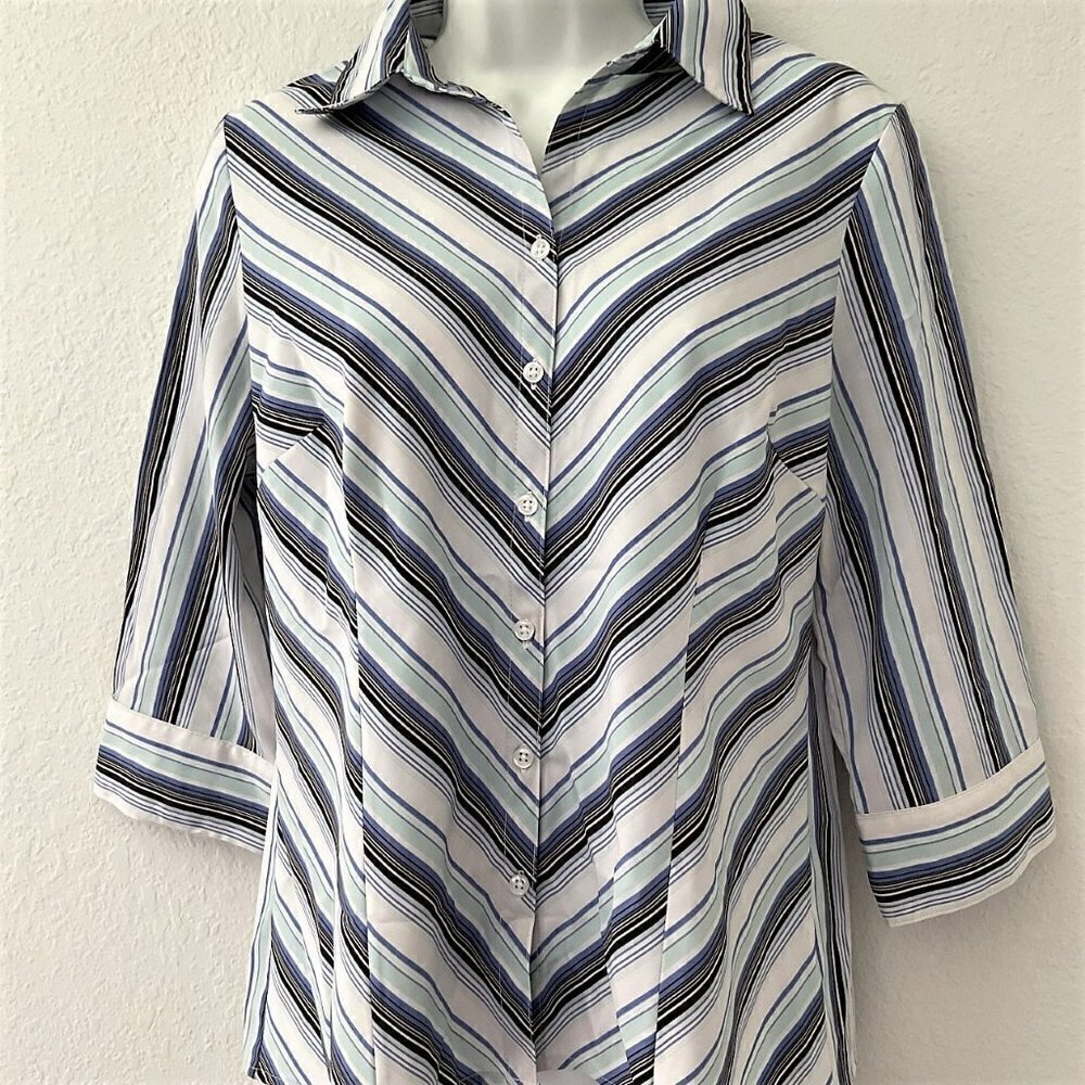 NEW COVINGTON PETITE STRETCH TOP BUTTON DOWN CASUAL BUSINESS